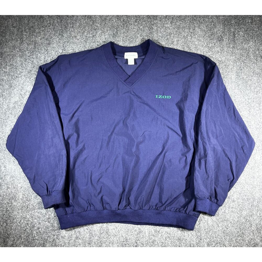 Vintage 90s IZOD Pullover XL Navy V-Neck Golf Core